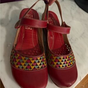 Colorful Heart Pattern Wedge Shoes